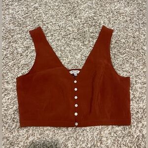 Madewell Women’s Rust Button-Front Cropped Tank Top